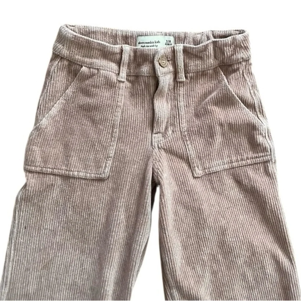 Abercrombie Kids Corduroy Pant Girls 9 10 High Rise Wide Leg Mocha Brown Stretch